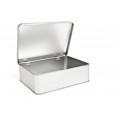 Silver Biscuit Storage Tin, hinged lid 80 oz » Tindobo