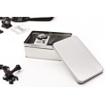 Silver Rectangular Tin Gift Box PROMO, hooded lid » Tindobo