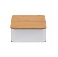 Square Storage Container Tinplate with Bamboo Lid 1450 ml » Tindobo