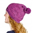 AlpacaOne Alpaca Knit Hat with bobble for women, purple