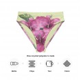 High Waist Bikini Briefs Tropical Flower pink/green made from rPET » earlyfish