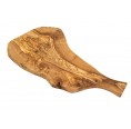Olive wood serving board rustic natural shape with handle 36-39 cm