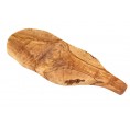 Olive wood serving board rustic natural shape with handle 41 cm