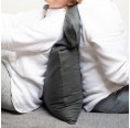 Eco-friendly Lumbar Support Pillow – Spelt Husks & Linen Pillowslip anthracite » nahtur-designkissen mit Dinkelspelzen & Leinenbezug anthrazit » nahtur-design