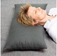 Organic Neck Support Pillow 2 chambers & anthracite linen pillowcase » nahtur-design