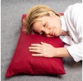 Organic Wool Pillow in quilted Cover & Linen Pillowcase red » nahtur-design