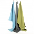 Linen Plain Tea Towel Set of 3 – Light Blue & Anthracite & Moss