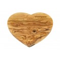 Olive Wood Cutting Board in Heart Shape with engraving » D.O.M.