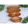Olive Wood Bowls, oval, 4 lengths, 4 pieces | Olivenholz erleben