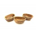 Set of 3 Tapas Bowls Olive Wood Bowls, oval, deep » D.O.M.