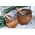 D.O.M. Olive Wood Mortar, rustic style, & Pestle