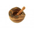 D.O.M. Olive Wood Mortar, Ø 4.72 in, rustic style, & Pestle