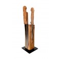 Magnetic Knife Block Modern One Tower Olive Wood » D.O.M.