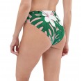 Women high-waisted Bikini Bottoms Hawaii, made from recycled polyester - back view » earlyfish
