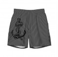 Recycled Men’s Swim Shorts anthracite-striped & Anchor Print » earlyfish