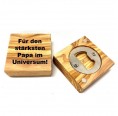 Olive Wood Bottle Opener PARTY with Magnet, customisable » D.O.M.