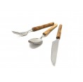 Set of Knife, Spoon & Fork made of Stainless Steel & Olive Wood » Olivenholz erleben