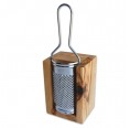 D.O.M. Hard Cheese Grater with olive wood storage container