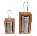 Manual Cheese Grater with olive wood storage container » D.O.M.