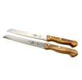 Set of 2 Bread Knife - Olive Wood Handle & Schwertkrone Blade » D.O.M.