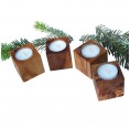 Advents wreath CUBO olive wood tea light holder 4 pieces