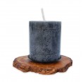 Pillar Candle Holder RUSTIC olive wood & metall plate | D.O.M.