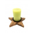 Olive Wood Star Shape Candle Holder » D.O.M.