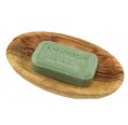 Olive vegetable soap in oval olive wood soap dish | D.O.M.