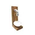 Magnetic Soap industrial designed Holder Olive Wood & Drip Tray » D.O.M.
