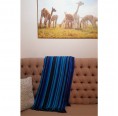 Alpaca Wool Blanket blue striped » Albwolle