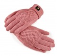 Full-fingered gloves Sara, coral 100% Alpaca | AlpacaOne