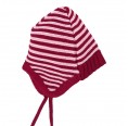 Berry/Pink Striped Baby Cap Organic Merino Wool » Reiff