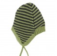 Kiwi/Stone Striped Baby Cap Organic Merino Wool » Reiff