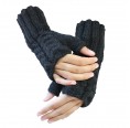 Fingerless Gloves, Alpaca, for Women & Men, black | AlpacaOne