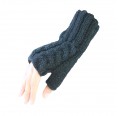 Fingerless Women Gloves, alpaca black | AlpacaOne