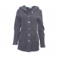 Women Eco Hooded Fleece Jacket Stone - Merino Wool | Reiff