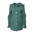 Women Eco Hooded Fleece Jacket Sage - Merino Wool | Reiff