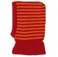 Organic Wool Kids Beanie, red/orange striped | Reiff
