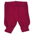 Knitted Baby Plain Leggings made of eco wool - berry | Reiff