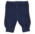 Knitted Baby Plain Leggings made of eco wool - navy | Reiff