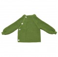 Baby wrap-around jumper of Organic Wool - apple green | Reiff
