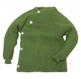 Baby Wrap-around Cardigan, apple green, Organic Wool | Reiff