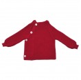 Baby wrap-around jumper of Organic Wool - burgundy | Reiff
