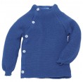 Baby Wrap-around Cardigan, ocean blue, Organic Wool | Reiff
