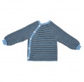 Baby Pullover with Button Tape laggoon/stone - Organic Wool | Reiff