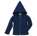 Eco fleece hoodie jacket navy - hooded coat for kids | Reiff