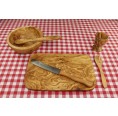 6-part olive wood breakfast set MALAGA, incl. bread roll knife | D.O.M.