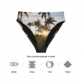 High Waist Bikini Briefs with Palms Print made from rPET » earlyfish