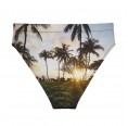 Back of Palm Tree Paradise Recycled high-waisted Bikini Bottoms » earlyfish