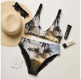Palms Print recycled high-waisted Bikini » earlyfish